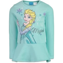 Disney Frozen Princess Anna Elsa Girls Sweatshirt And Leggings Outfit Set Toddler