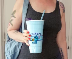 Silver Buffalo Disney Lilo & Stitch "Thirsty" Tumbler With Lid And Straw | Holds 32 Ounces -Baby Land Shop GUEST 1e29d86f 0a74 4e5e b2e6 2a6305765995