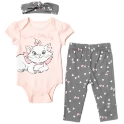 Disney Minnie Mouse Mickey Mouse Marie Baby Girls Bodysuit Pants And Headband 3 Piece Outfit Set Newborn To Infant -Baby Land Shop GUEST 21ff31b2 48cd 4af6 b789 6763b6bc7097