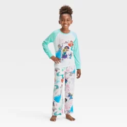 Girls' Disney 100 2pc Long Sleeve Fleece Pajama Set - White/Light Green -Baby Land Shop GUEST 28974df5 e08c 4e65 b8db 8d65096a3d96