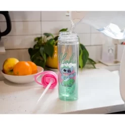 Disney Silver Buffalo Lilo & Stitch "Aloha" Double Wall Tritan Water Bottle | Holds 18 Ounces