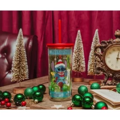 Silver Buffalo Disney Lilo & Stitch Holiday Lights Carnival Cup With Lid And Straw | Holds 20 Ounces -Baby Land Shop GUEST 3a3dafbf 0829 4f98 a714 3c66775d55f0