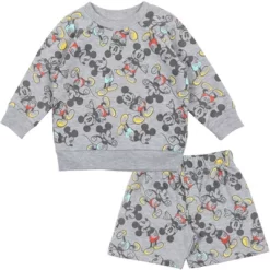 Disney Mickey Mouse French Terry Sweatshirt & Shorts Grey -Baby Land Shop GUEST 45bdc679 5f30 421c a47d f10a9957a93b