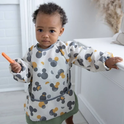 Disney Mickey Mouse Water-Resistant Polyester Long-Sleeve Coverall Bib 2 Disney Mickey Mouse Water-Resistant Polyester Long-Sleeve Coverall Bib - Image 2