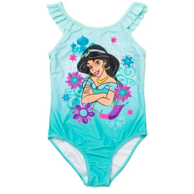 Disney Princess Cinderella Belle Tiana Jasmine Girls One Piece Bathing Suit Toddler To Little Kid 7 Disney Princess Cinderella Belle Tiana Jasmine Girls One Piece Bathing Suit Toddler To Little Kid - Image 7