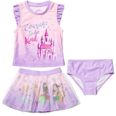 Disney Princess Moana Jasmine Cinderella Girls Tankini Top Modest Swimsuit Skirt And Bikini Bottom 3 Piece Toddler To Big Kid 12 Disney Princess Moana Jasmine Cinderella Girls Tankini Top Modest Swimsuit Skirt And Bikini Bottom 3 Piece Toddler To Big Kid - Image 12