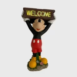 Disney 22.25" Mickey Mouse Solar Resin/Stone Statue With A Welcome Sign -Baby Land Shop GUEST 7c90f02f 3d6f 49f1 8442 52e319036704