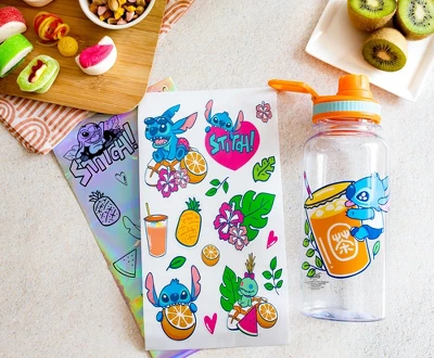 Silver Buffalo Disney Lilo & Stitch Bubble Tea Plastic Water Bottle And Decal Sticker Set 2 Silver Buffalo Disney Lilo & Stitch Bubble Tea Plastic Water Bottle And Decal Sticker Set - Image 2
