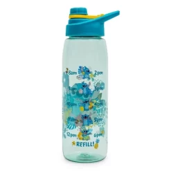 Silver Buffalo Disney Lilo & Stitch Tropical Water Bottle With Time Table | Holds 28 Ounces