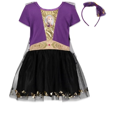Disney Frozen Princess Anna Girls Cosplay Costume Gown And Headband Toddler 2 Disney Frozen Princess Anna Girls Cosplay Costume Gown And Headband Toddler - Image 2