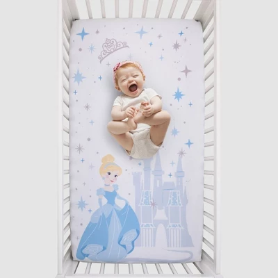 Disney Princess Cinderella - Light Blue And White Photo Op Fitted Crib Sheet 2 Disney Princess Cinderella - Light Blue And White Photo Op Fitted Crib Sheet - Image 2