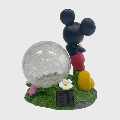 Disney 10" Fiberglass/Polyester Mickey Mouse Solar Garden Statue With Crackle Glass Ball 4 Disney 10" Fiberglass/Polyester Mickey Mouse Solar Garden Statue With Crackle Glass Ball - Image 4