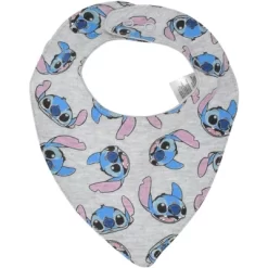 Disney One Size 3 Pack Bibs Blue And Grey