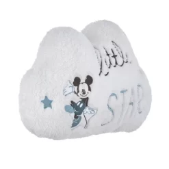 Disney Mickey Mouse Sherpa Embroidered Decorative Throw Pillow - Little Star Cloud Shaped