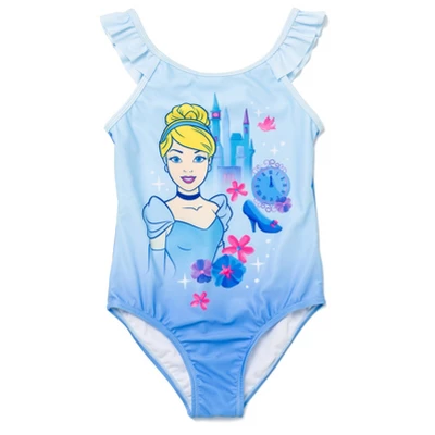 Disney Princess Cinderella Belle Tiana Jasmine Girls One Piece Bathing Suit Toddler To Little Kid 9 Disney Princess Cinderella Belle Tiana Jasmine Girls One Piece Bathing Suit Toddler To Little Kid - Image 9