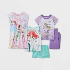 Girls' Disney Princess Watercolor 5pc Pajama Set - Pink/Green/Purple -Baby Land Shop GUEST c3ff341f 2f68 41fe ad9a 2fd3291bf32e