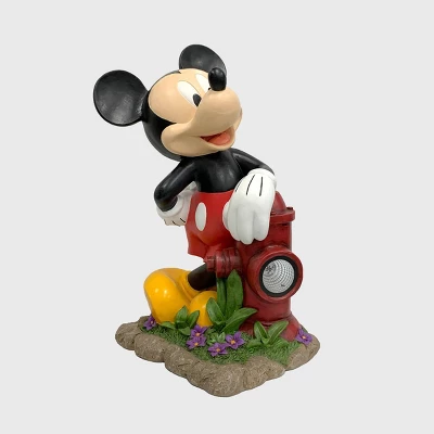 Disney 22" Mickey Mouse With A Fire Hydrant Solar Resin/Stone Statue 3 Disney 22" Mickey Mouse With A Fire Hydrant Solar Resin/Stone Statue - Image 3