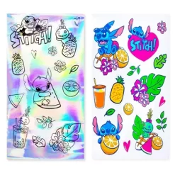 Silver Buffalo Disney Lilo & Stitch Bubble Tea Plastic Water Bottle And Decal Sticker Set