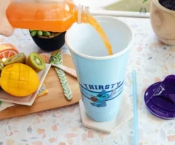 Silver Buffalo Disney Lilo & Stitch "Thirsty" Tumbler With Lid And Straw | Holds 32 Ounces -Baby Land Shop GUEST f98280ac 30e6 41e8 9bd3 930434d0b3dd